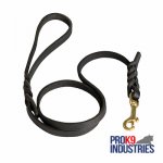 Handcrafted Braided Leather Dog Leash for Walking and Training