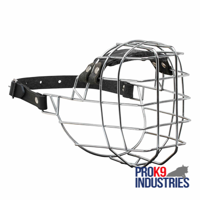 K9 Wire Cage safety Muzzle with a single strap for quick release