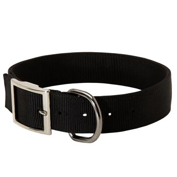 Nylon Dog Collar with Adjustable Steel Nickel Plated Buckle