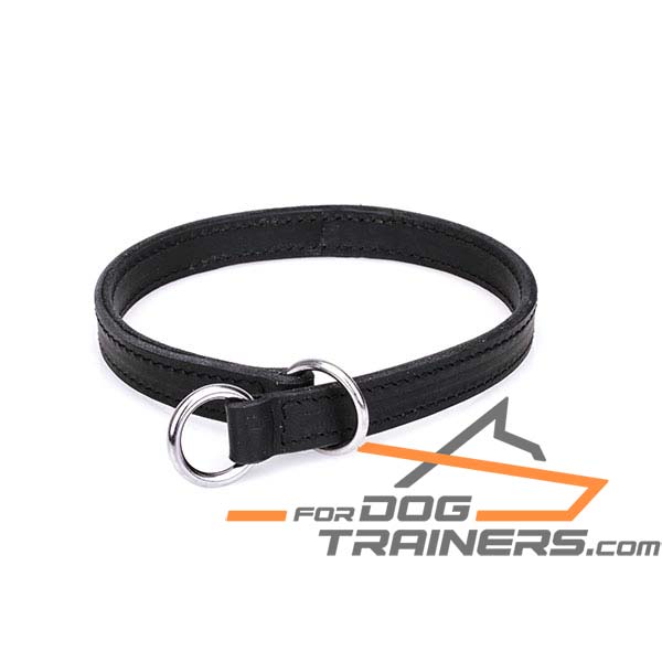 Choke Leather Dog Collar with Durable Hardware