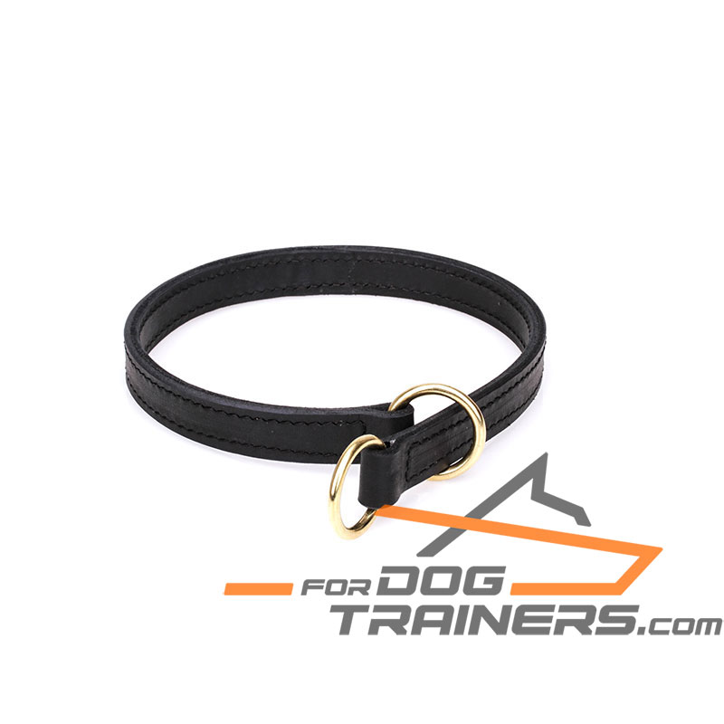'Obedient canines' 2 ply Leather Training Choke Collar - 1 inch (25 mm) wide