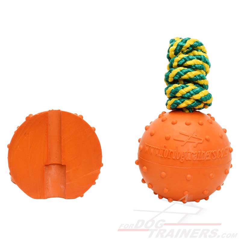 Water Rubber Dog Ball with String for Training and Playing in Water - Large