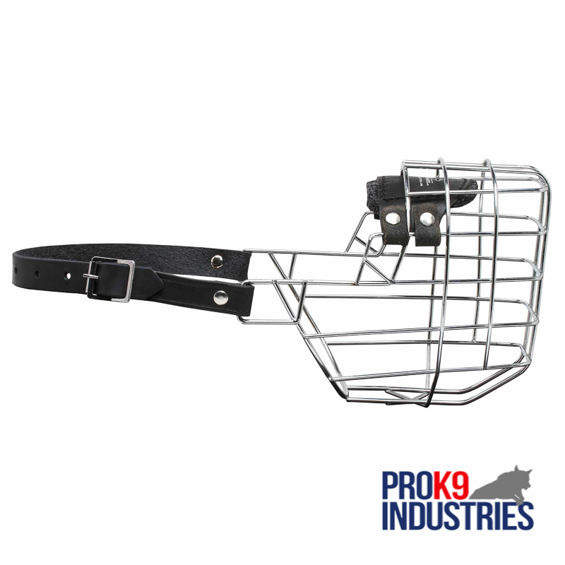K9 Wire Cage safety Muzzle with a single strap for quick release