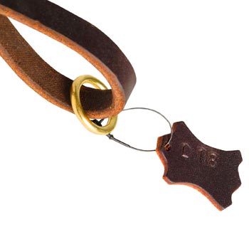 Leather Dog Leash with Brass-Made O-Ring